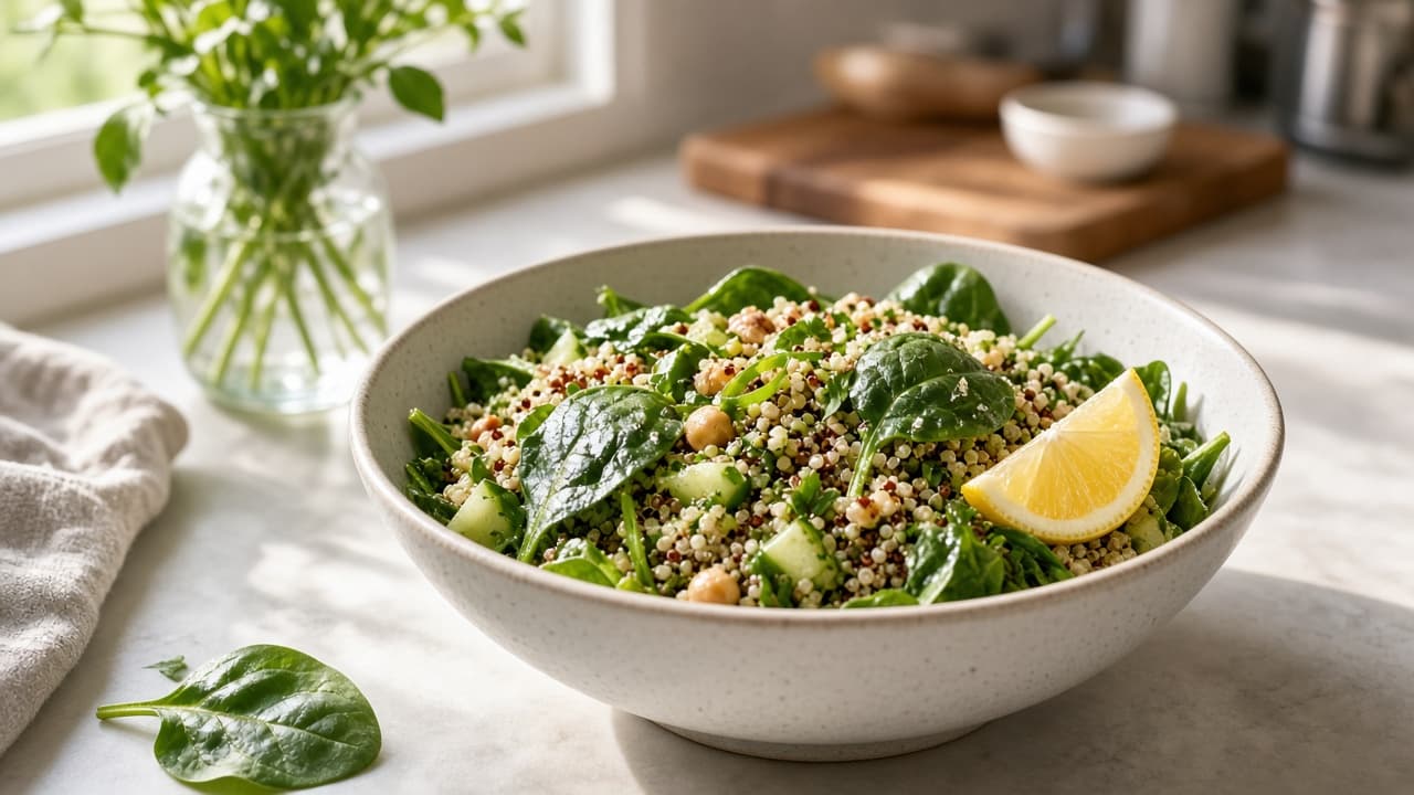 Spinach Quinoa Power Bowl with Lemon