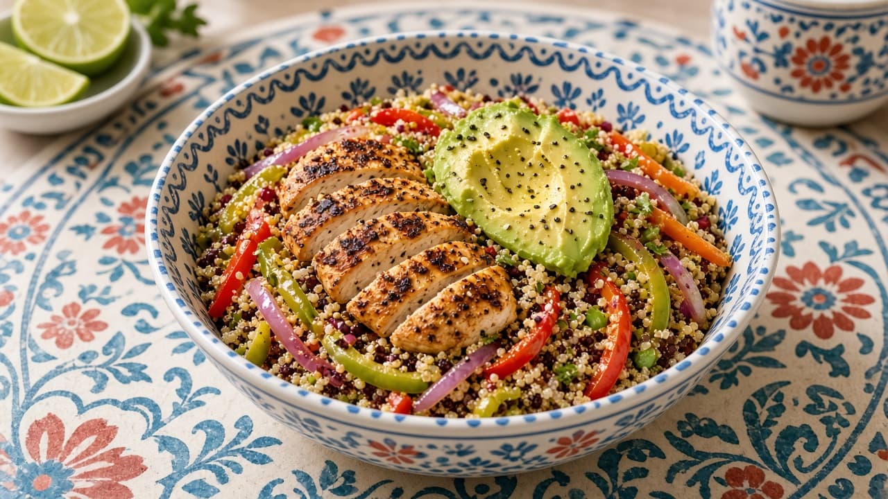 Chicken Fajita Quinoa Bowls