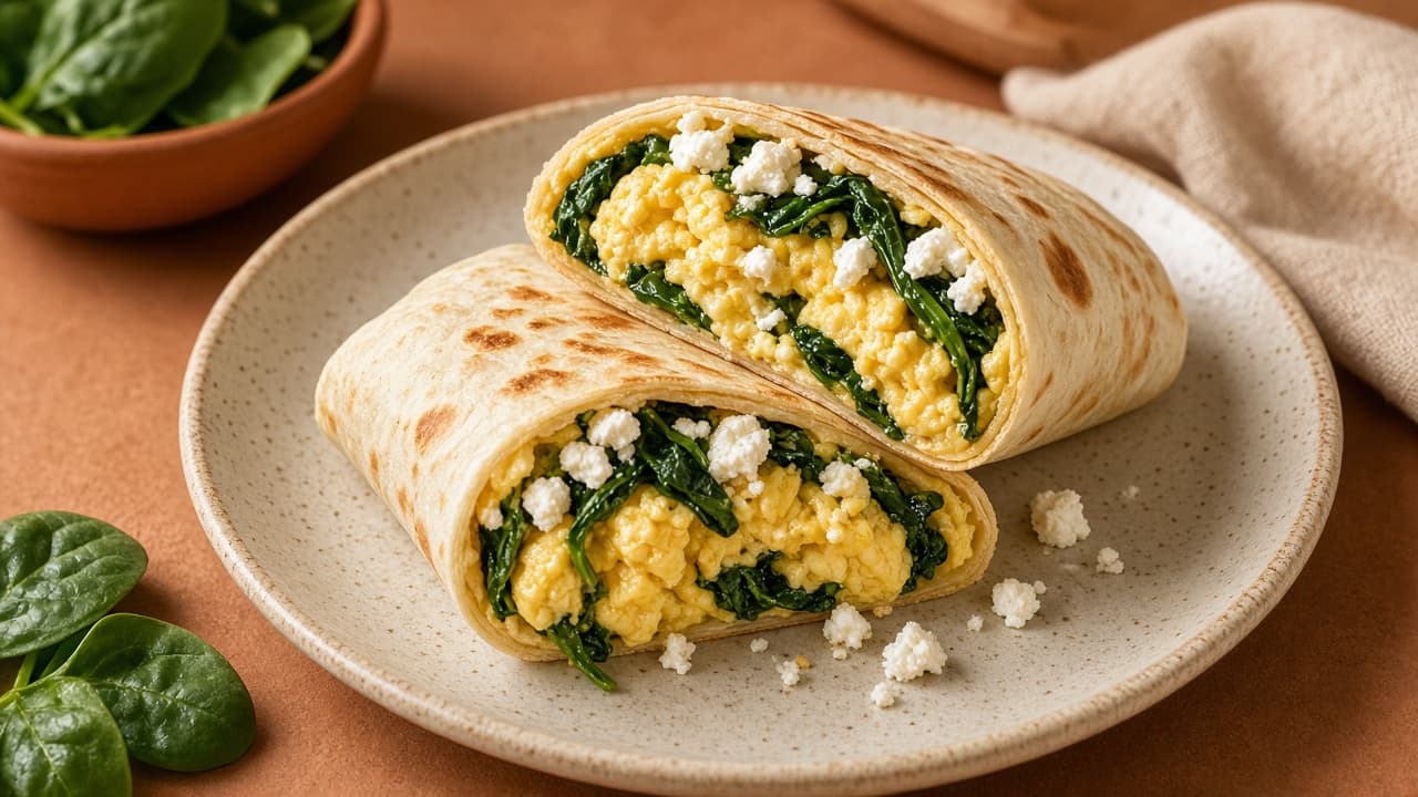 Spinach-Feta Egg Wrap