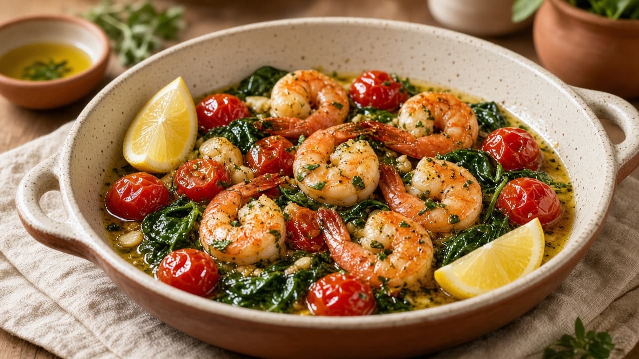 Garlic Shrimp & Tomato Skillet