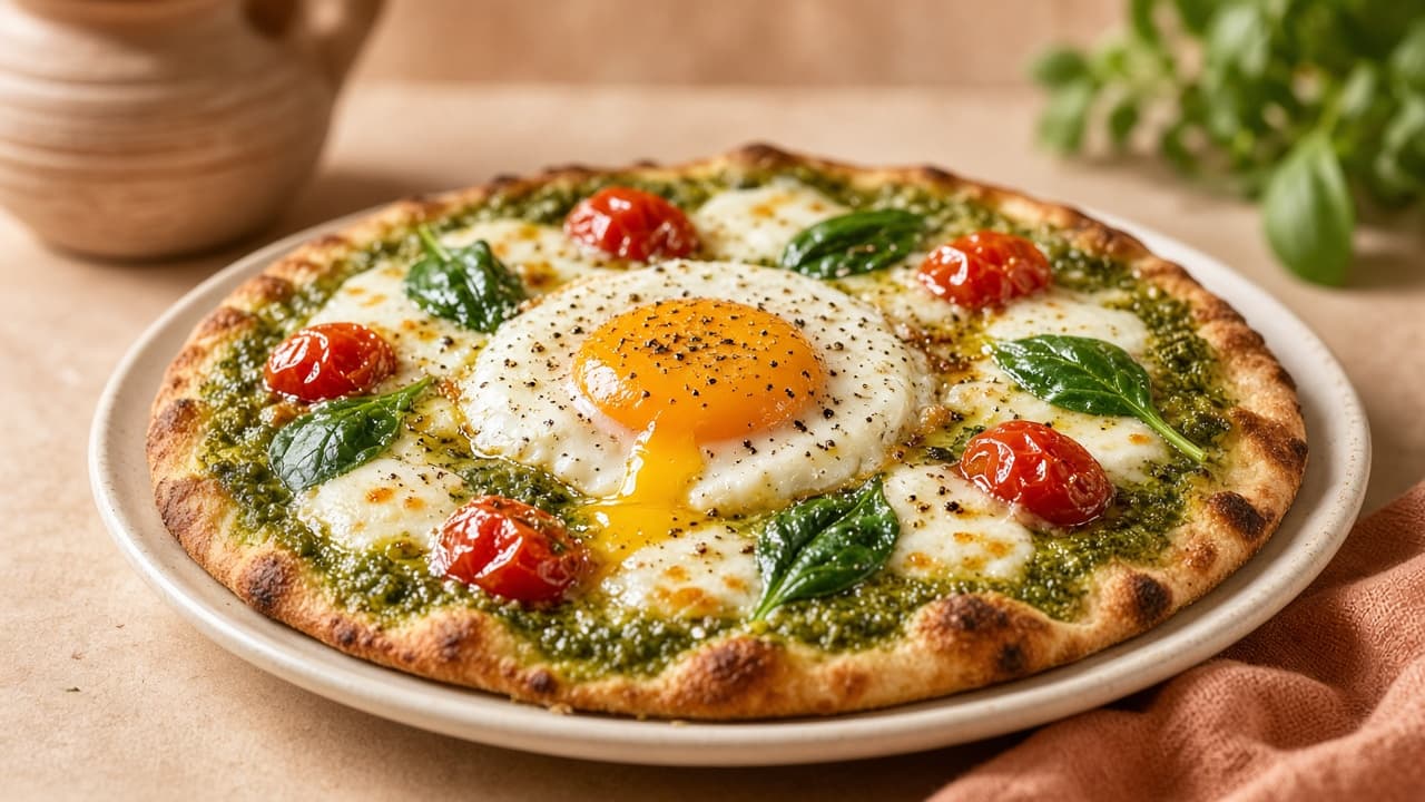Pesto Egg Flatbreads